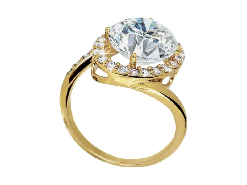 9ct white gold cubic zirconia solitaire ring
